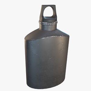 3D Flask Canister Black Scraped