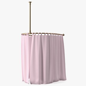 Closed Fitting Room Curtain Pink