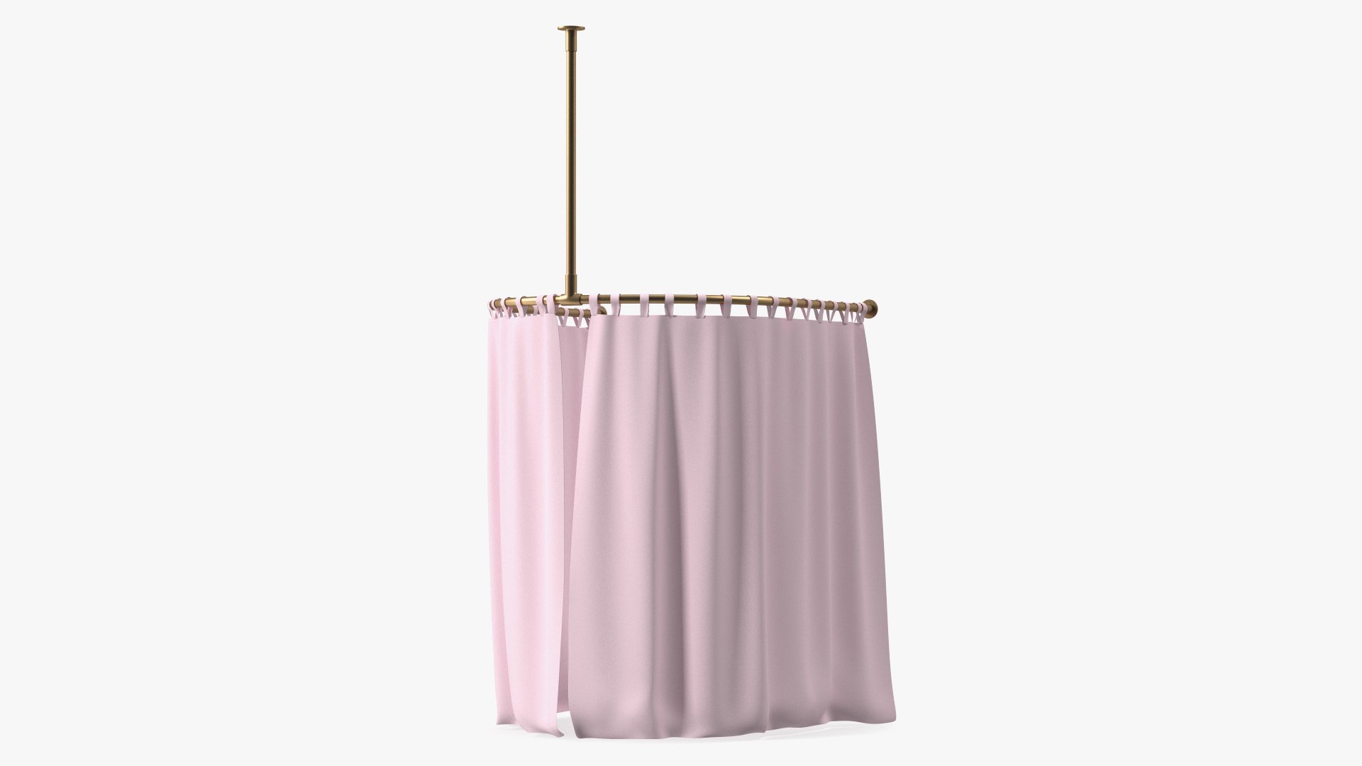 Closed Fitting Room Curtain Pink 3D model preview