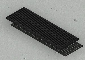 V300 Drain Grate 1000mm Metal Linear Drain Cover Heavy Duty 3D Model 3D