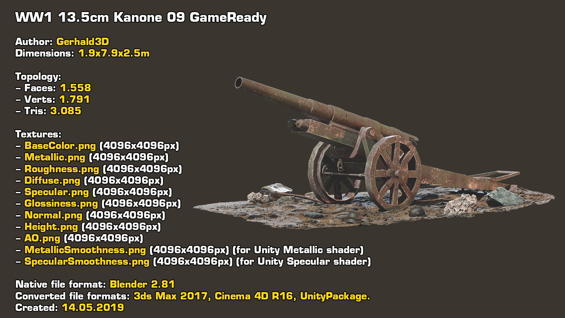 13 kanone 09 cannon 3D model https://p.turbosquid.com/ts-thumb/jq/XsoGiL/JkPbwFSI/stats/png/1576685017/1920x1080/fit_q87/3aef8cd71a14b7477b8426b982629f42b90fe27e/stats.jpg