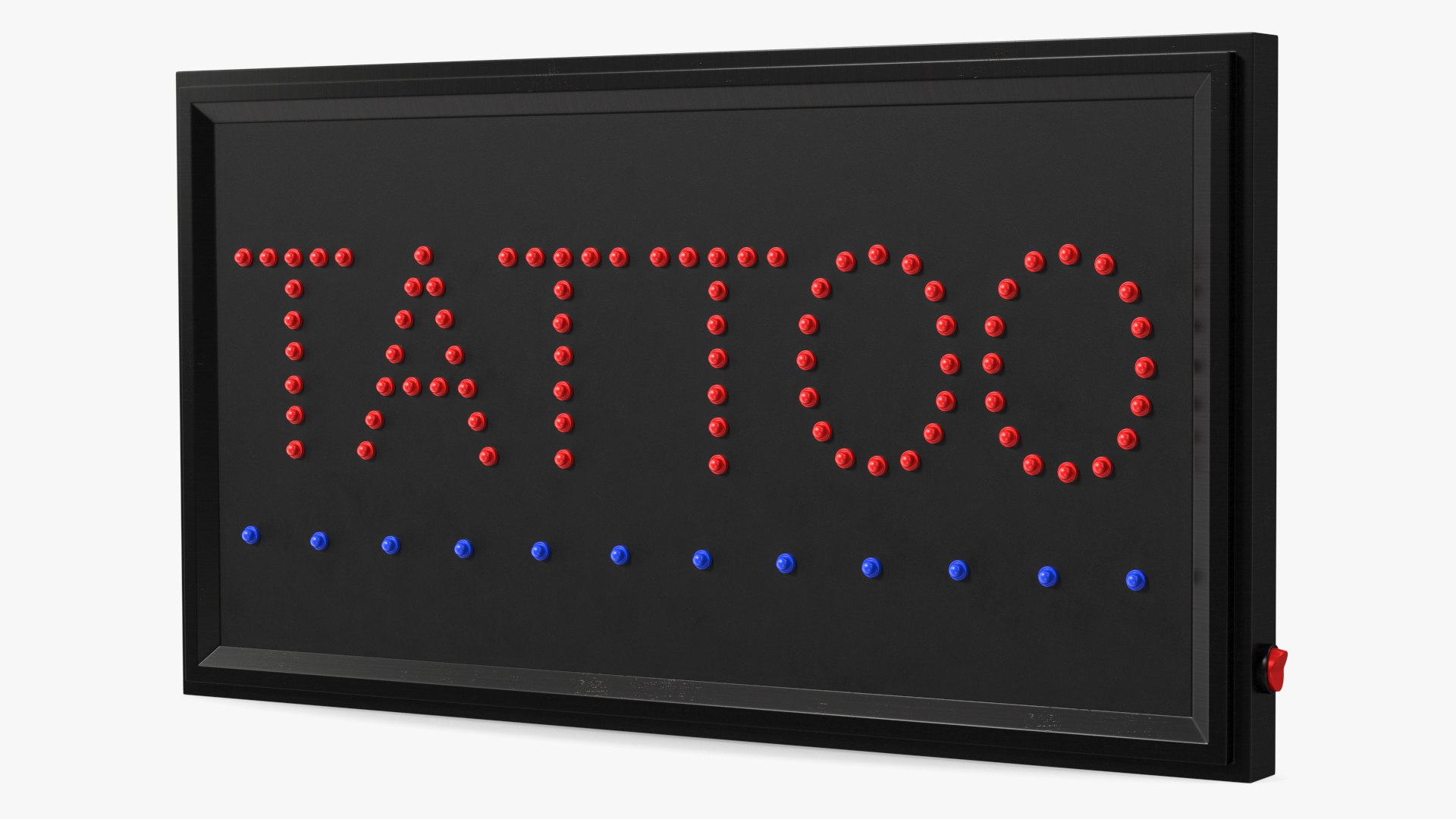 Light Billboard Tattoo LED Red Sign OFF 3D model preview