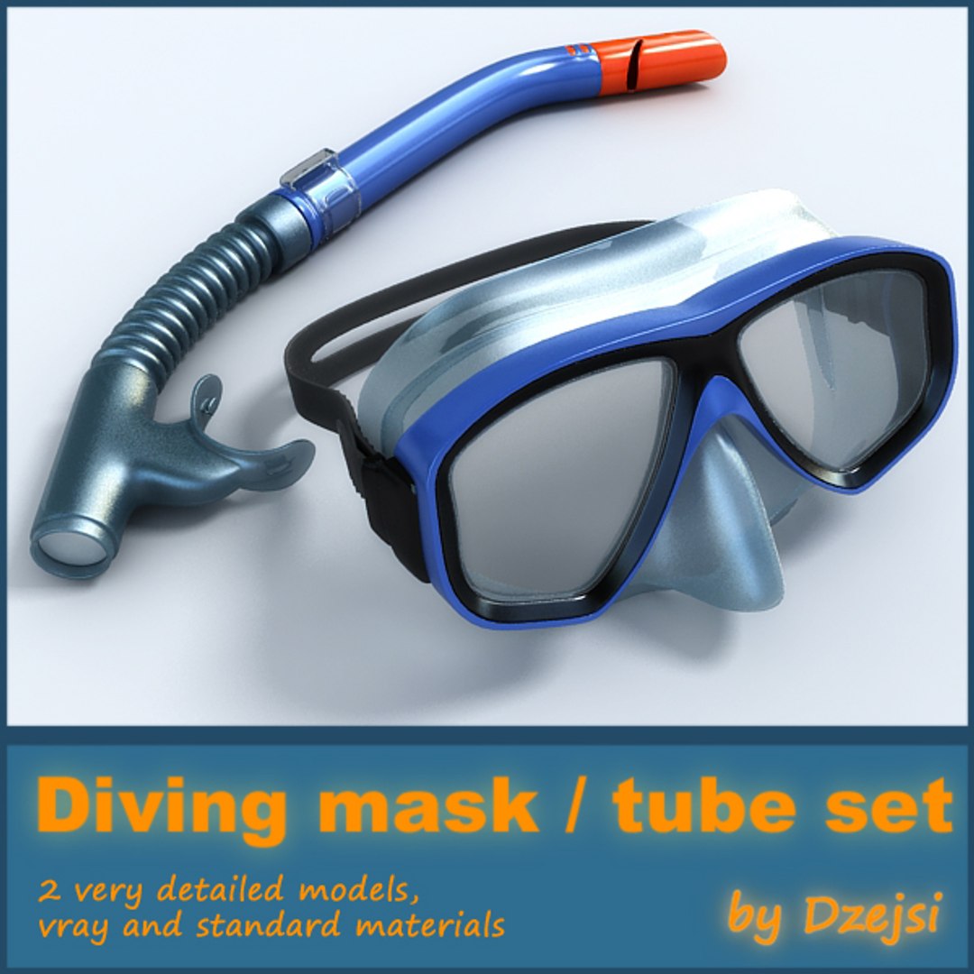diving tube mask 3d model
