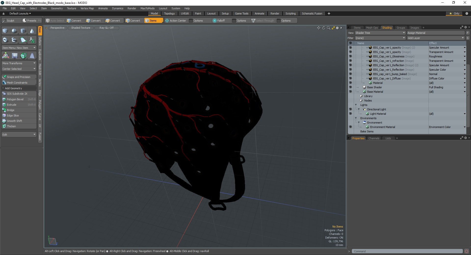 3D EEG Head Cap With Electrodes Black - TurboSquid 2140588