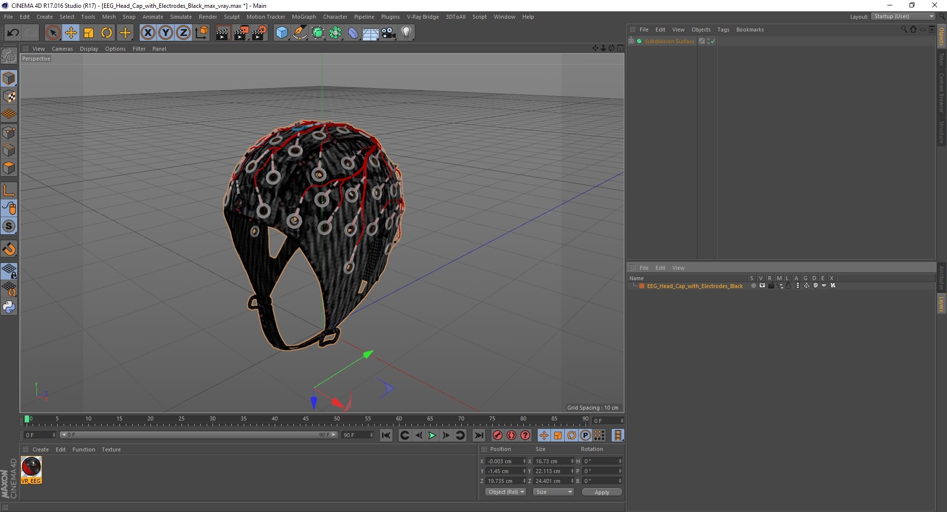 3D EEG Head Cap With Electrodes Black - TurboSquid 2140588