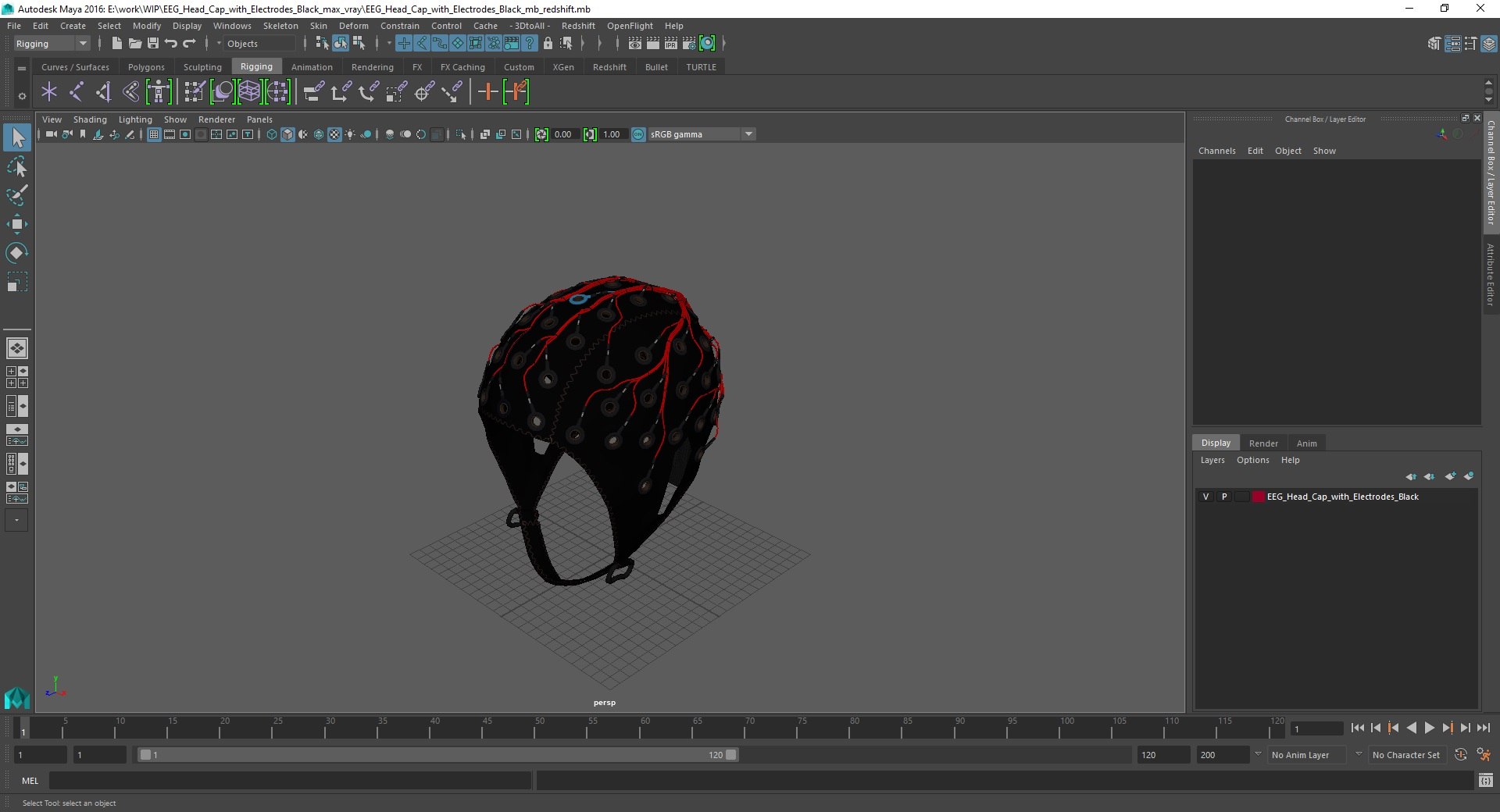 3D EEG Head Cap With Electrodes Black - TurboSquid 2140588