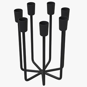 3D model Black Candlestick 7Candles