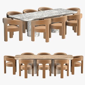 3D CUPOLA  DINING TABLE and INES CHAIR model