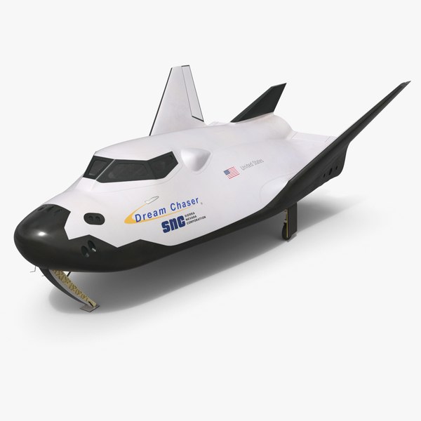 3D модель Орбитальный космоплан Dream Chaser, белый, с черным салоном ...