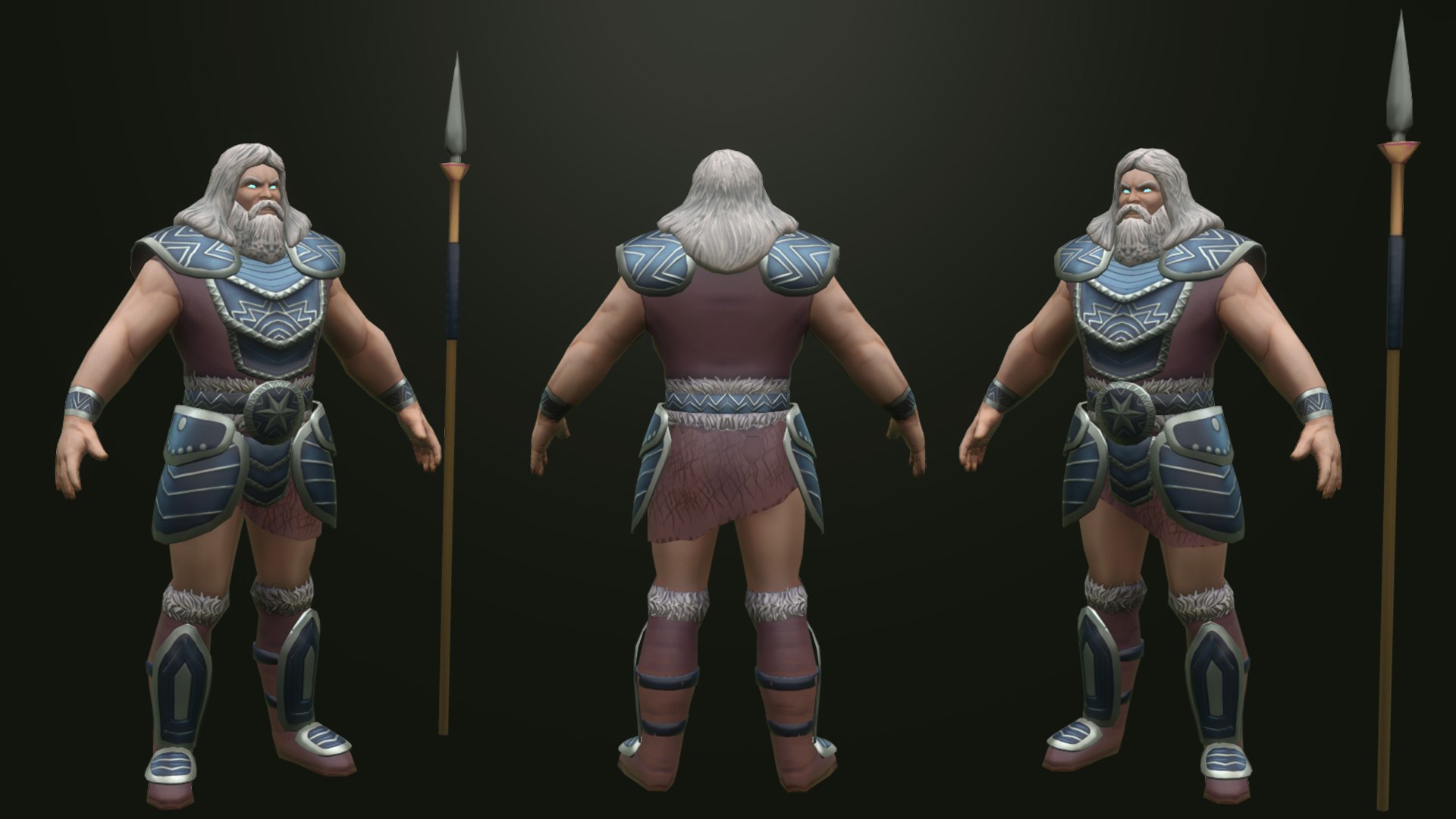 Male Game Character V3-8 Njord God - Low Poly 3D Model - TurboSquid 2139623