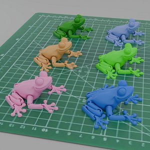 Cute Frog Articulated Toy 3D model