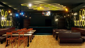 Restaurant Interior - Low poly - Game Ready - PBR 3D model