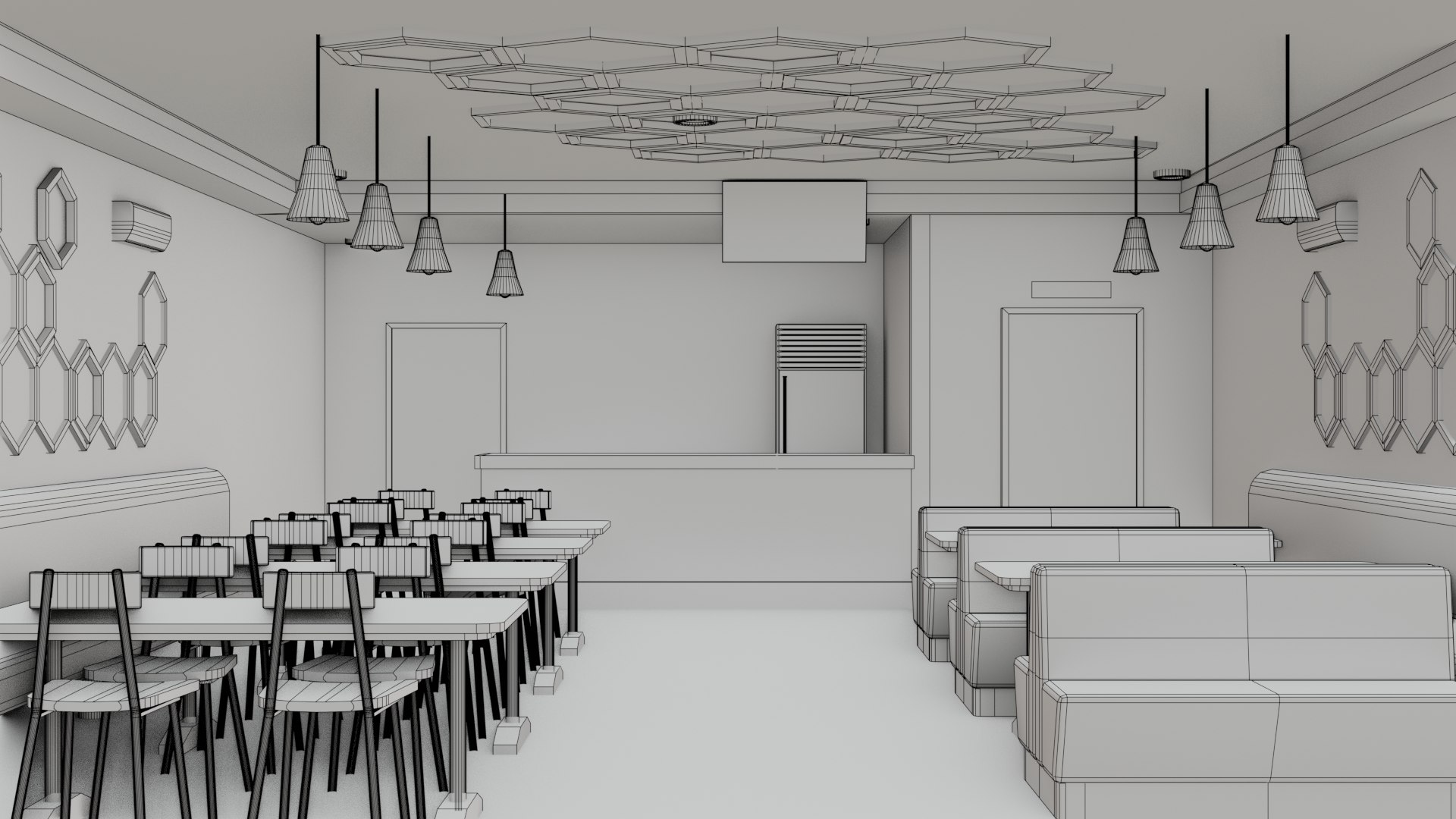 Restaurant Interior - Low poly - Game Ready - PBR 3D model - TurboSquid ...