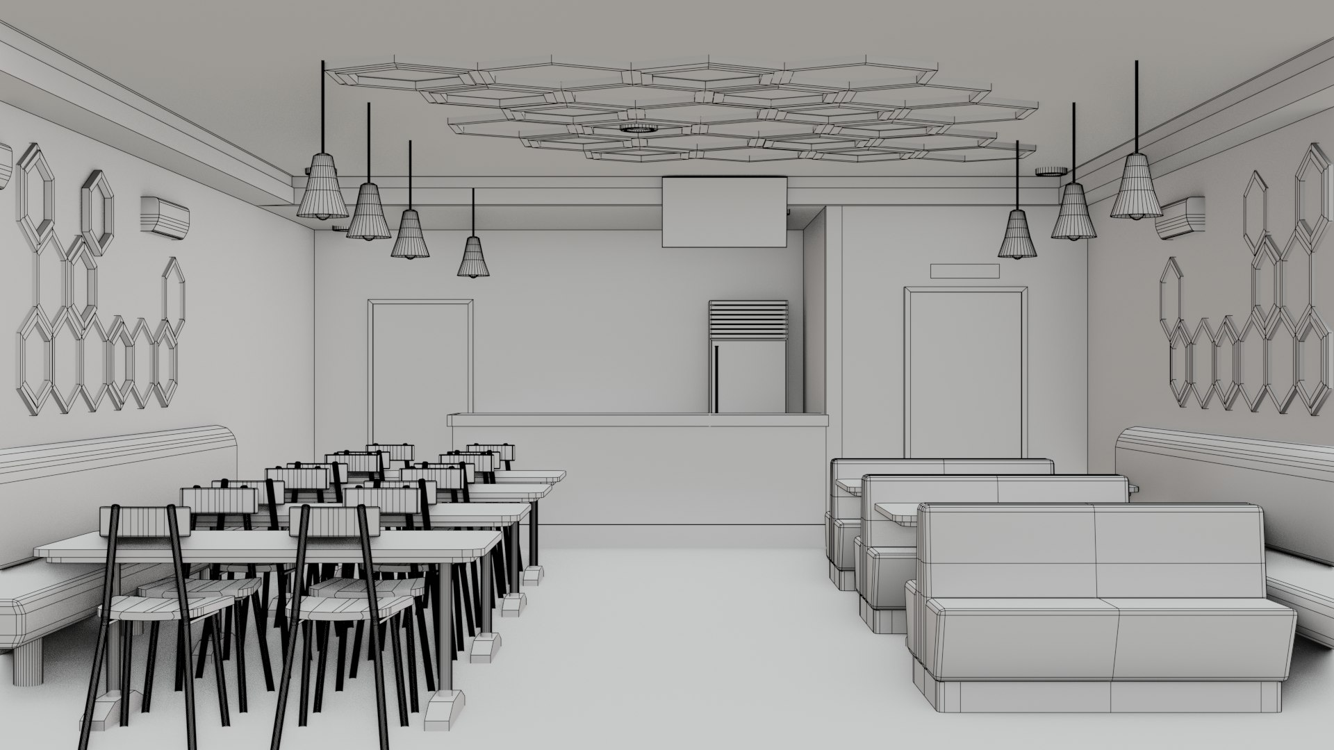 Restaurant Interior - Low poly - Game Ready - PBR 3D model - TurboSquid ...