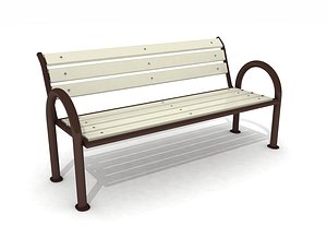 3D model outdoor composite bench