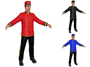 3D waiter person people