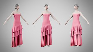 3D model Dress 39 Brink Pink