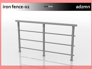 3d iron railing fence model