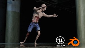 3D Realistic Zombie Game Ready And Animated 3D Model