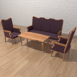 3D Living Room Sunset 8K
