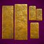 Set antico con lingotti d'oro