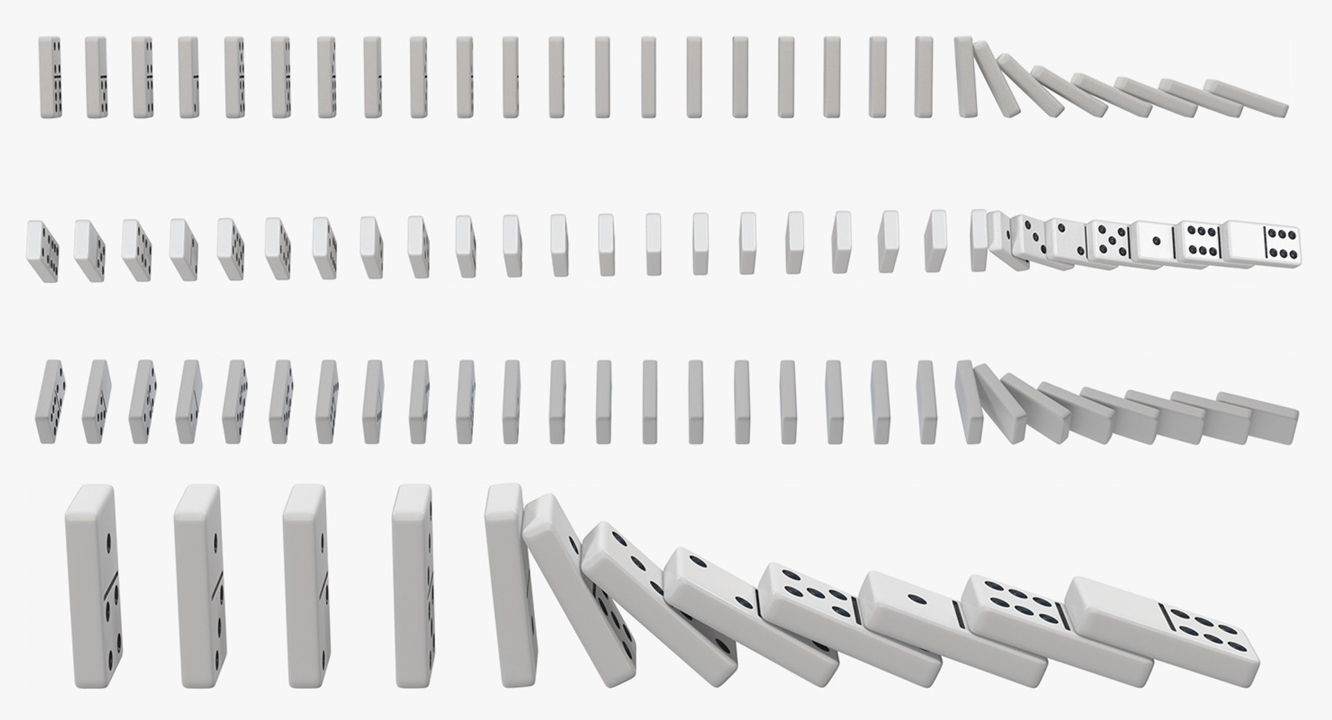 3D white domino knuckles falling - TurboSquid 1355564