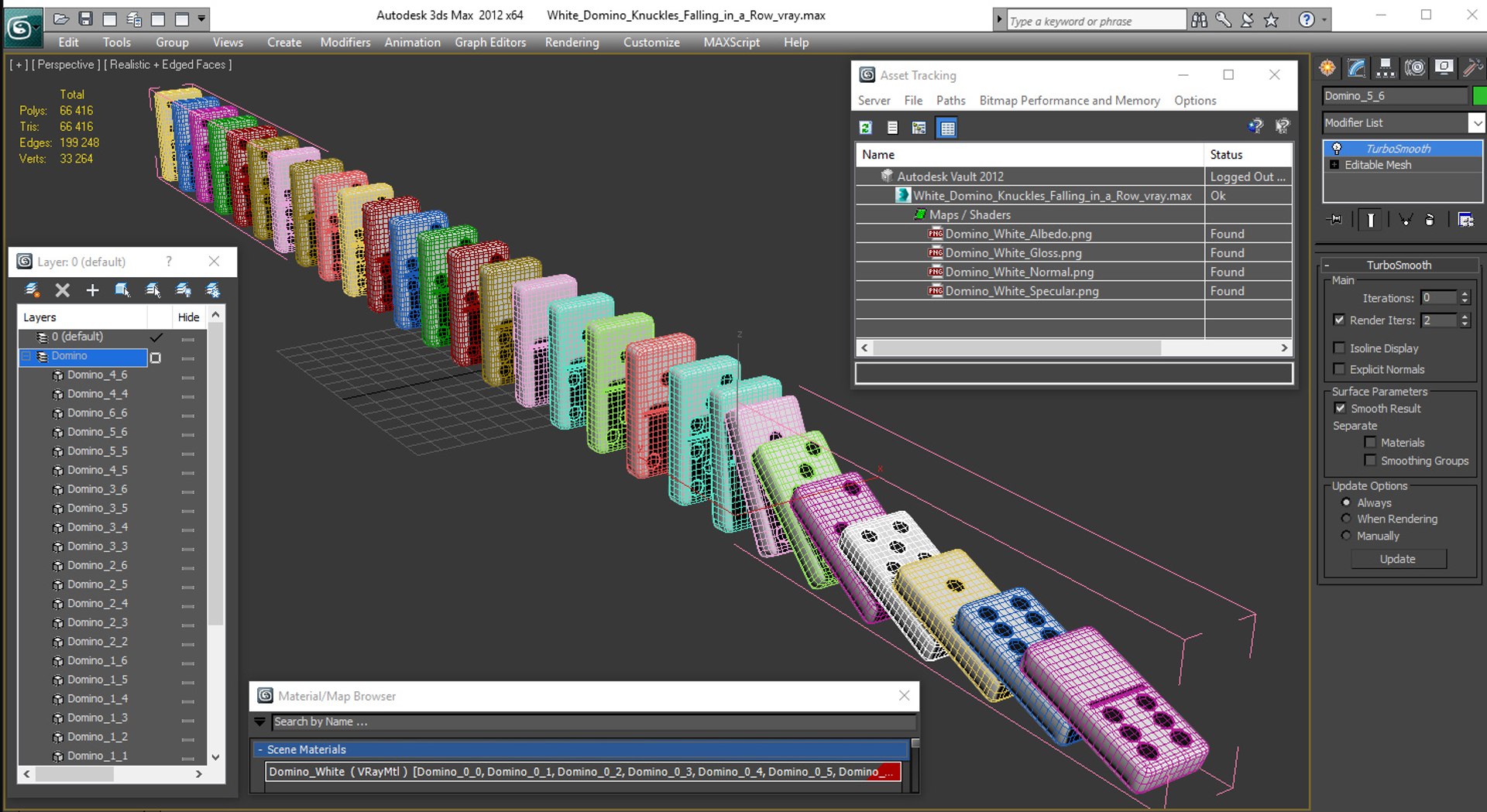 3D white domino knuckles falling - TurboSquid 1355564