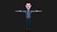 3D Stylized Cartoon Male Character Body and Facial Rigged