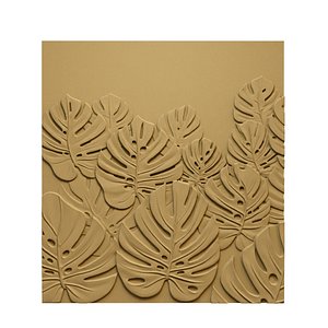 Monstera Leaves Organic Relief wall decor STL Mural CNC 435