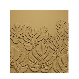 Monstera Leaves Organic Relief wall decor STL Mural CNC 435