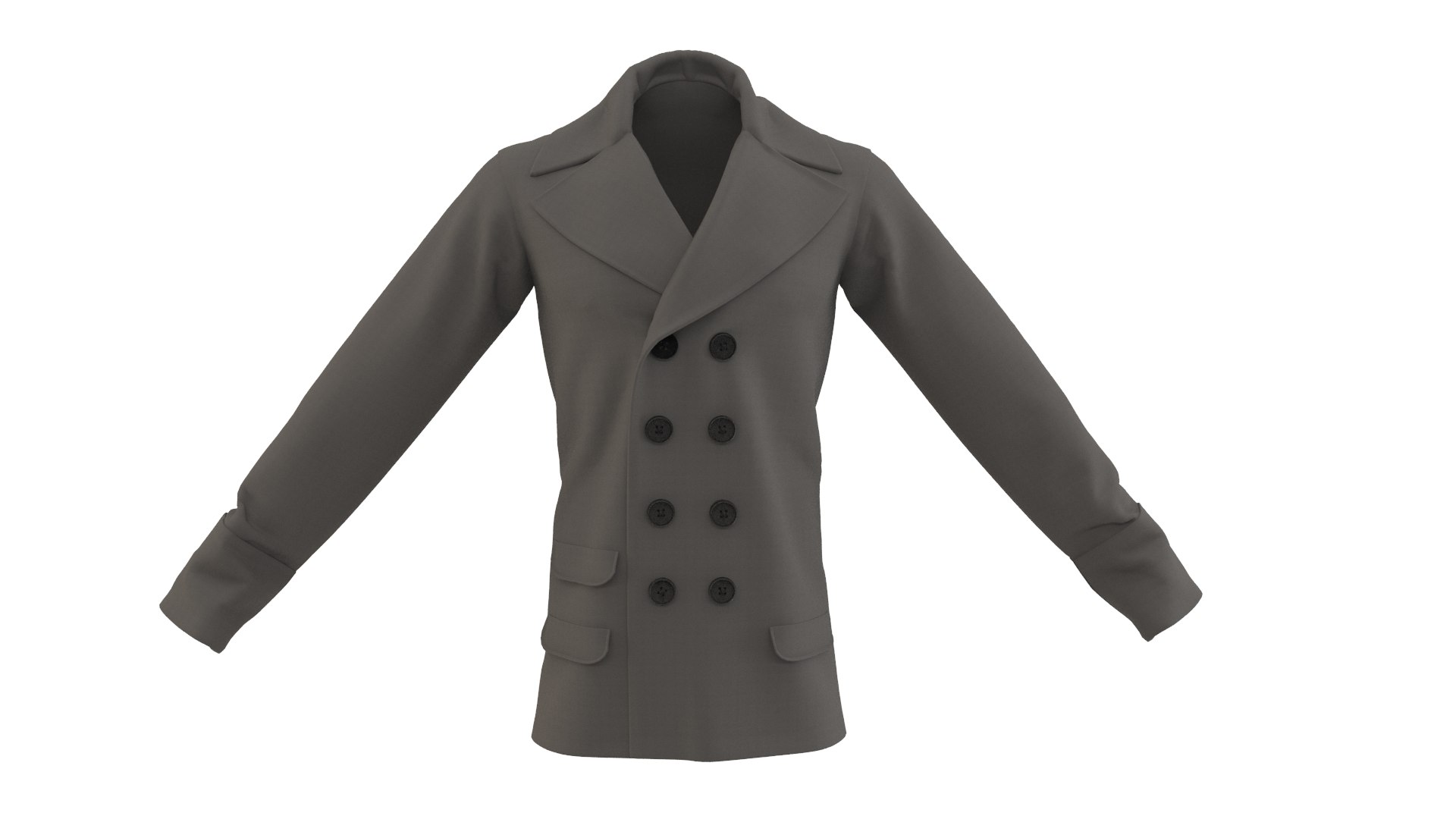 Mens double breasted coat 3D model - TurboSquid 1474987