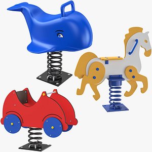 3D Playground Spring Swing Collection model