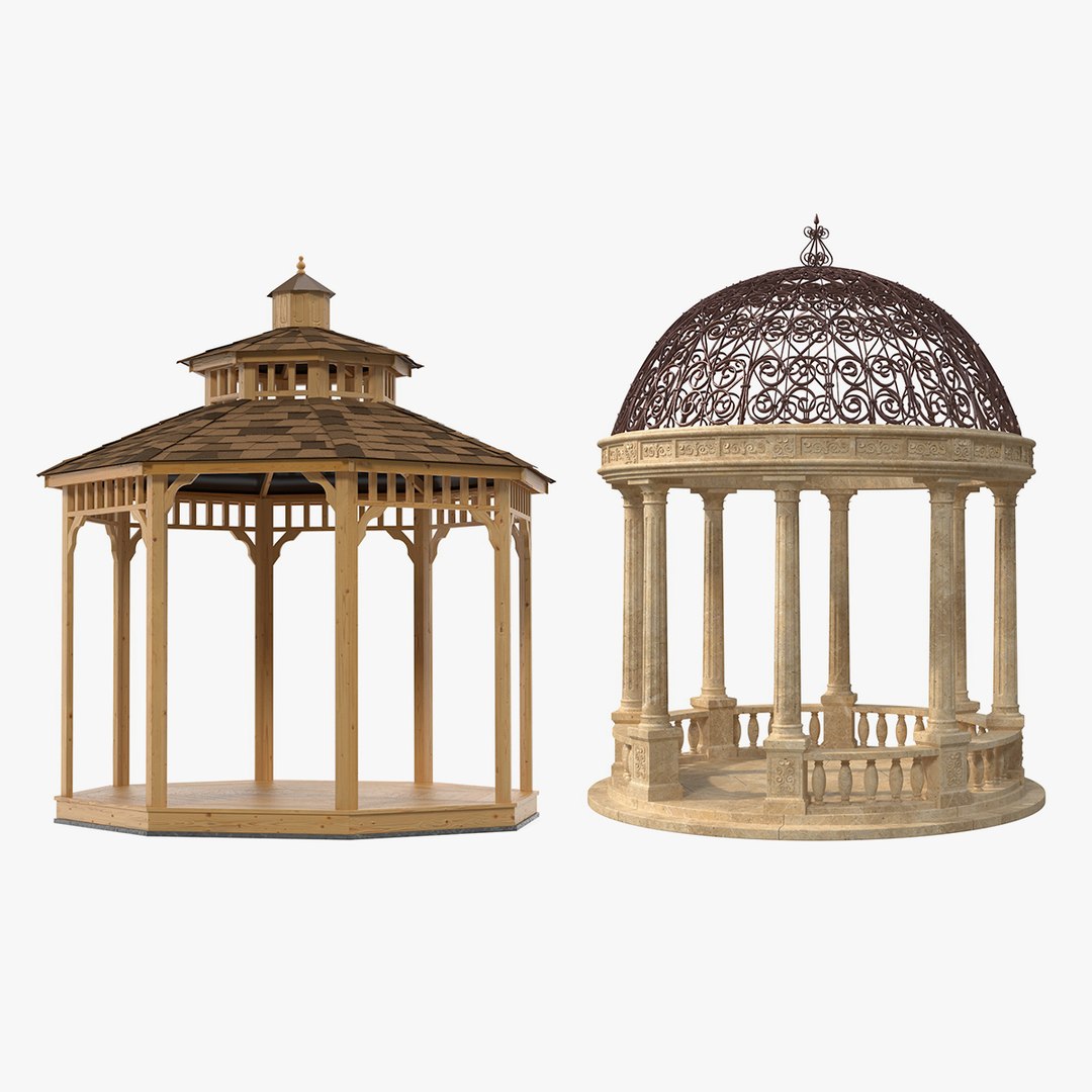 Garden Gazebos Collection 3D model preview