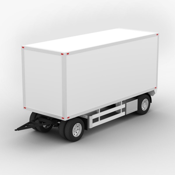 3D box trailer truck