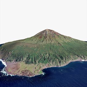 3D Queen Marys Peak Tristan da Cunha Island