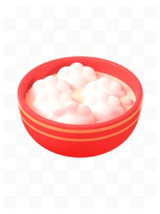 3D Cartoon cute dumplings a bowl