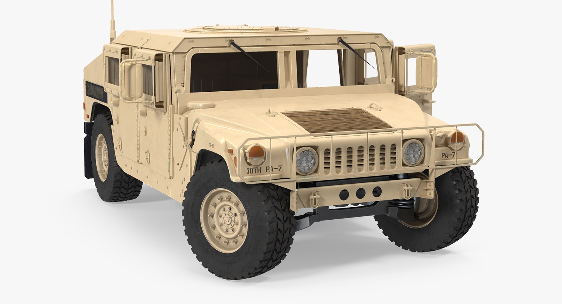 Humvee M1151 Rigged Desert 3D model preview