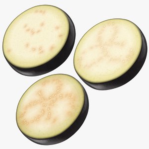 3D model Sliced Eggplant Collection Black