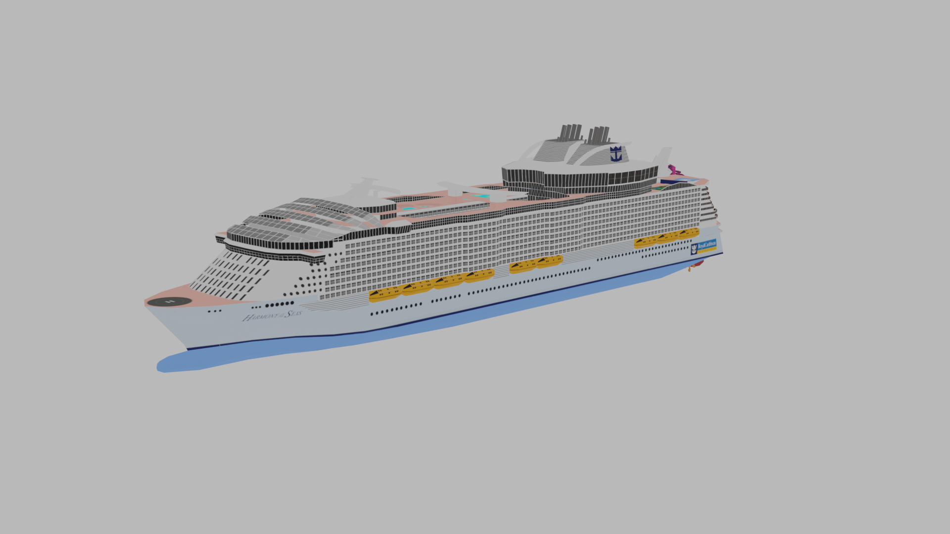 3D Model Harmony Of The Seas Low Poly Single 16k Texture - TurboSquid ...