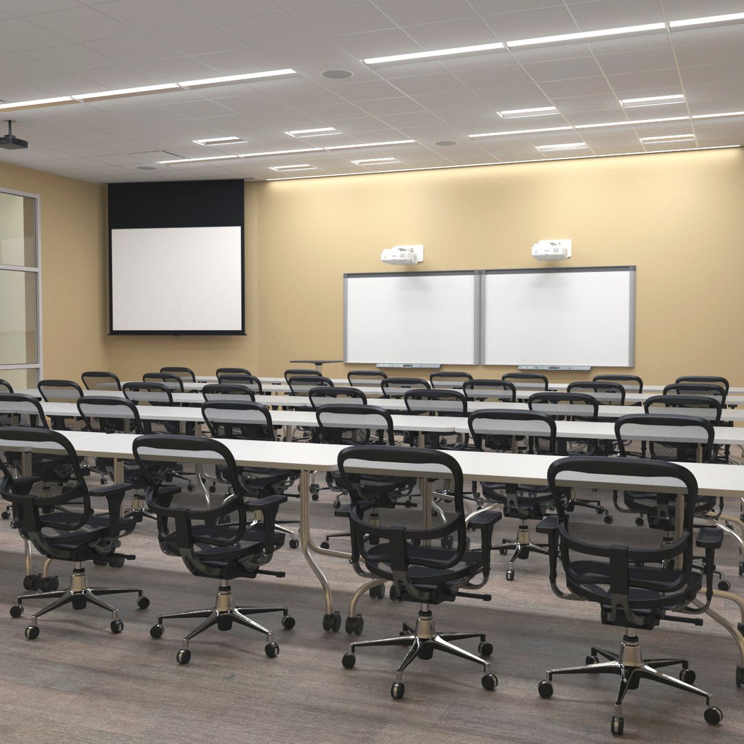 College Conference Room Interior 3D model preview