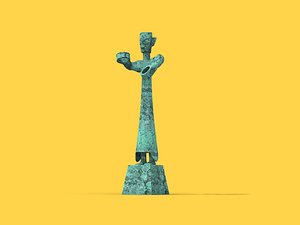 3D Sanxingdui bronze standing figure