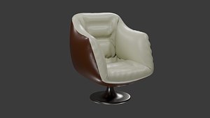 Modern Leather Lounge Chair 3D model