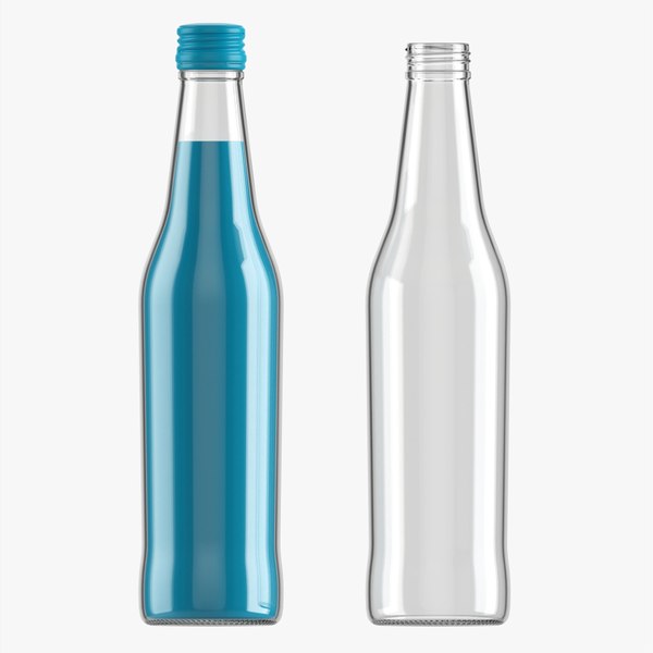 3D model Glass soda soft drink water bottle 10