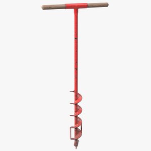 3D Old Red Steel Hand Drill