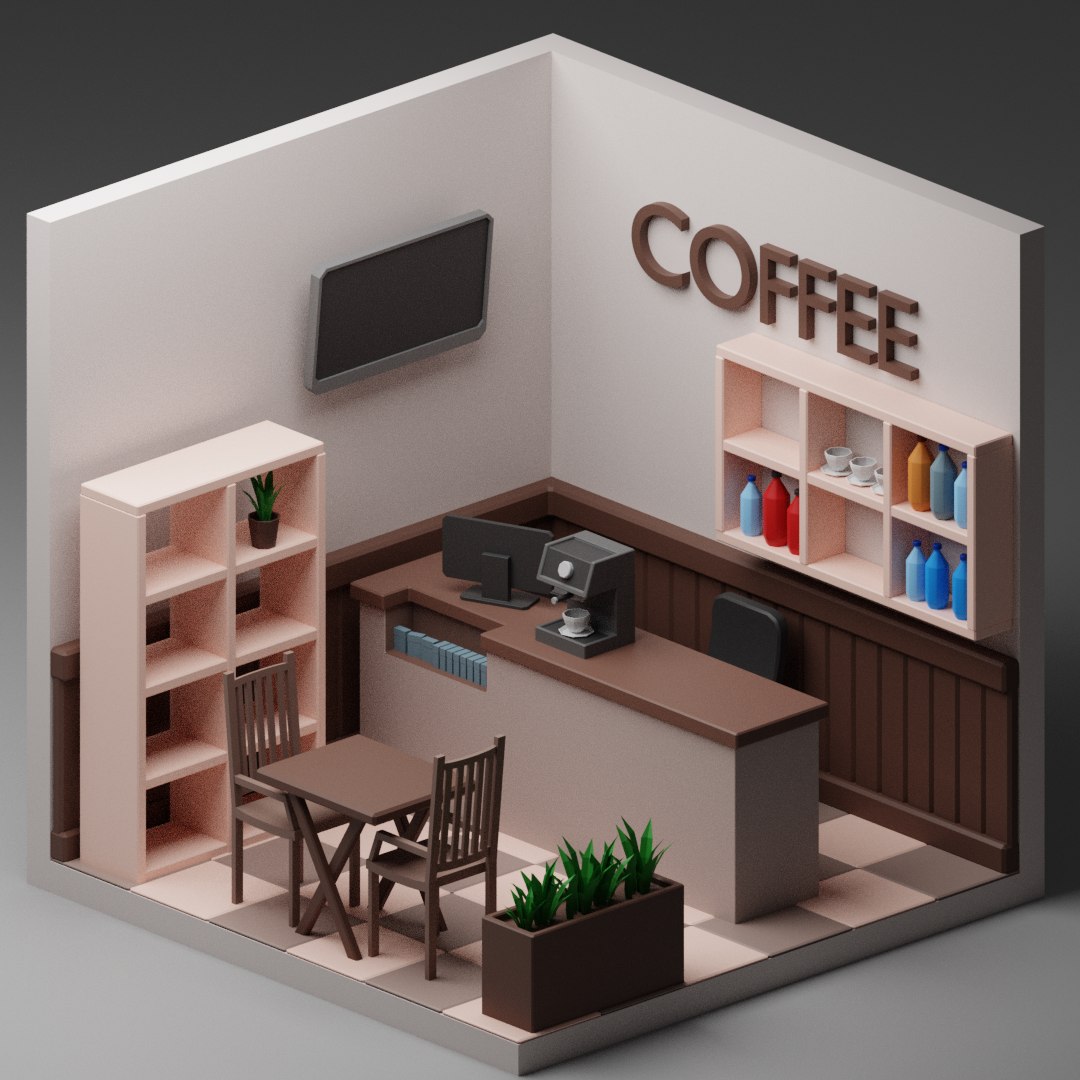 Low poly interior 3D model - TurboSquid 1978073