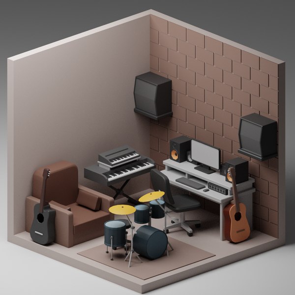 modelo 3d Low poly interior - TurboSquid 1978073