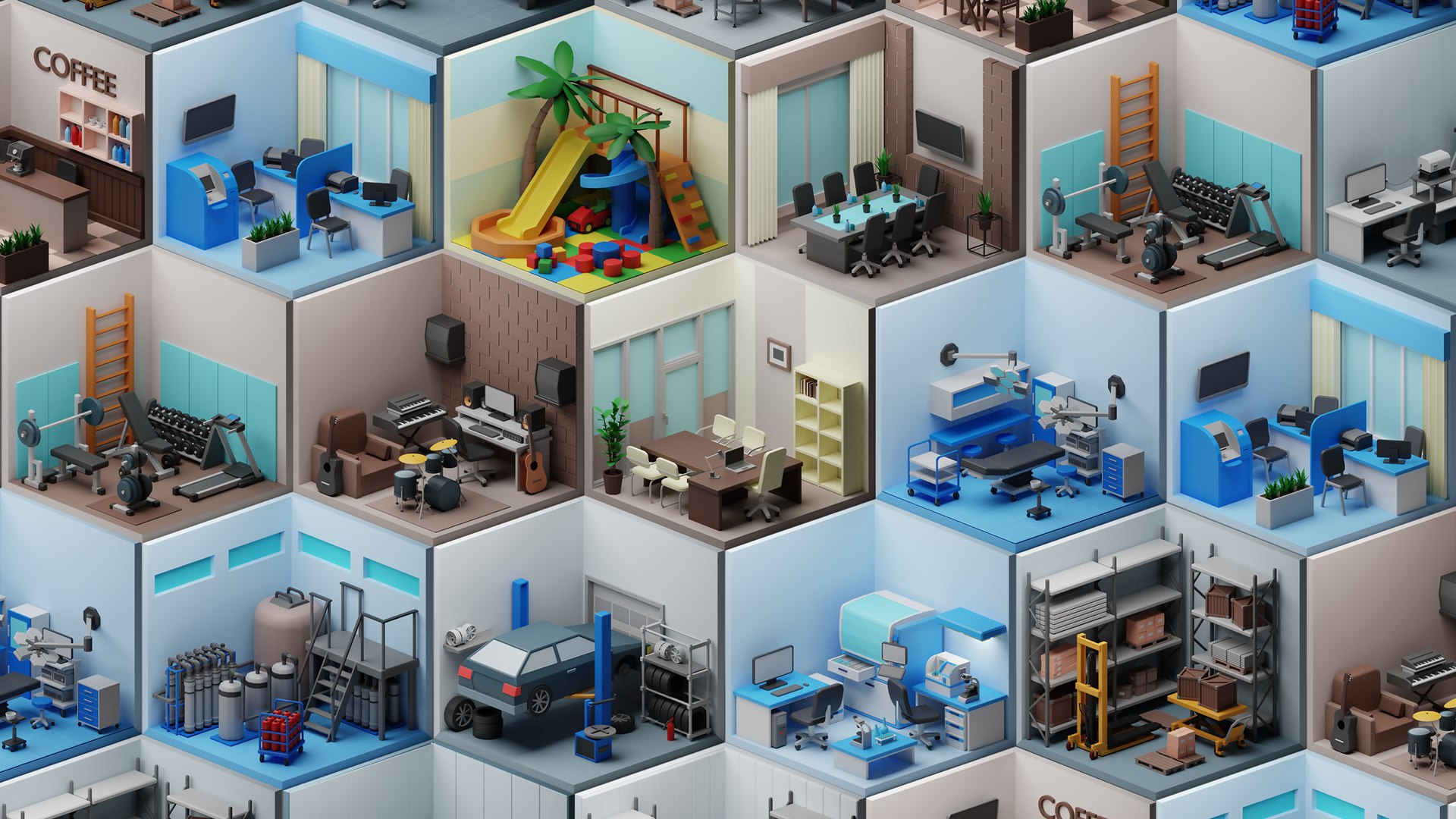 Low poly interior 3D model - TurboSquid 1978073