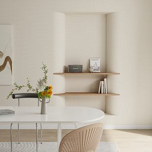 Dining table and chair 3D model