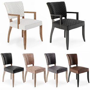 chairs mimi quilted dining 3D model
