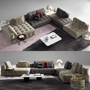 Minotti lawrence clan sofa 3D model - TurboSquid 1588251